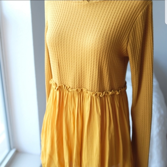 ** LAST 1 ** babydoll waffle knit longsleeve tunic - Picture 3 of 8